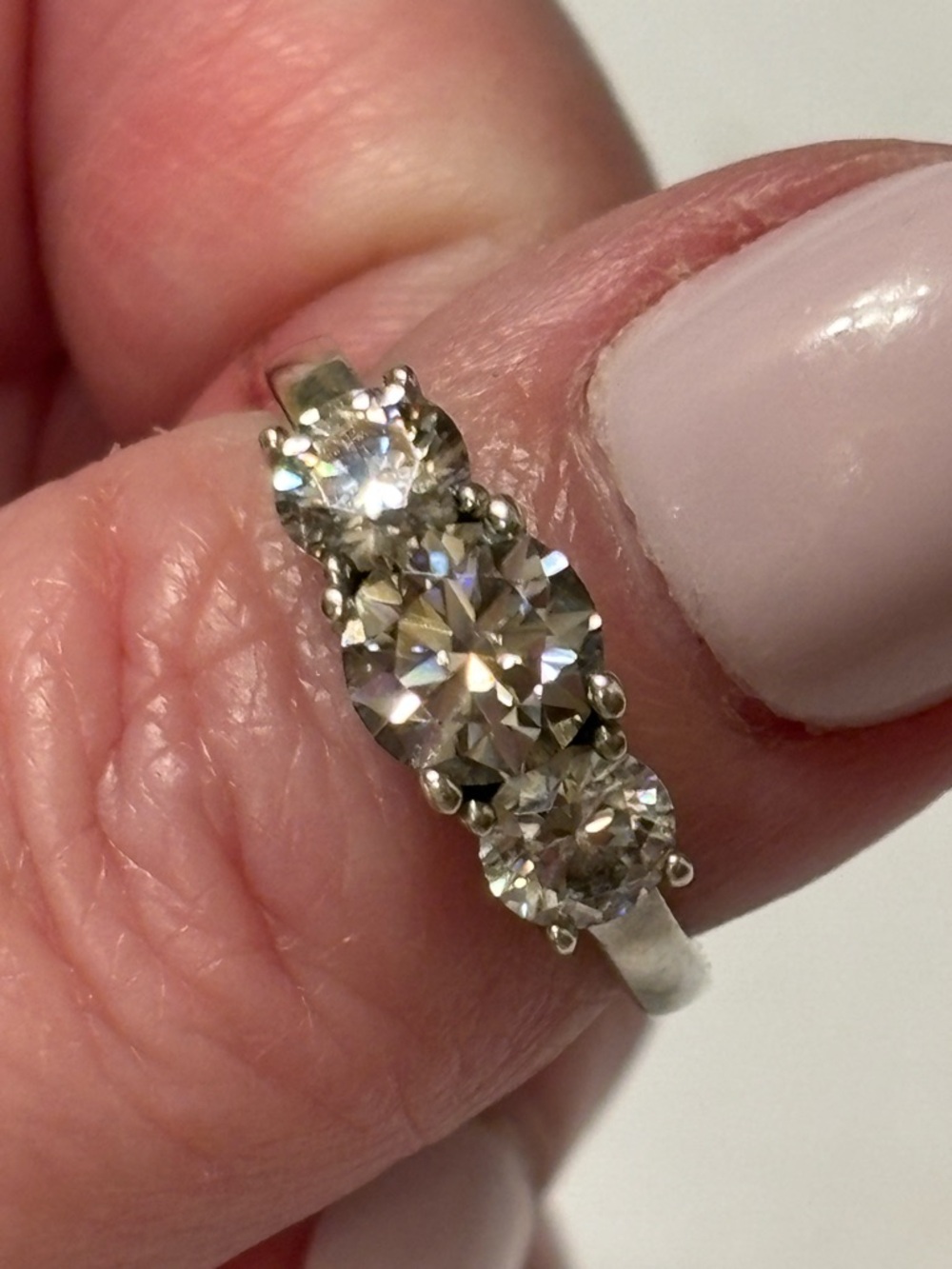 14k WG Past Present Future Ring, Approximately 2.5ctw JUST SHOWING